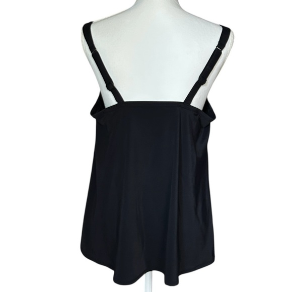 LANE BRYANT Black Tankini Swimsuit Top 38DDD Balconette Bra Underwire Adjustable - Picture 2 of 10